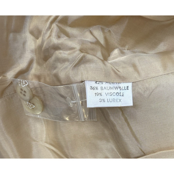 Vintage Clement Womens Floral Brocade Button Blazer Size XL Shimmer German Jacke - Picture 13 of 16